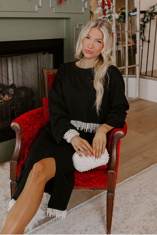Ultimate Chic Pearl Fringe Sweater Top