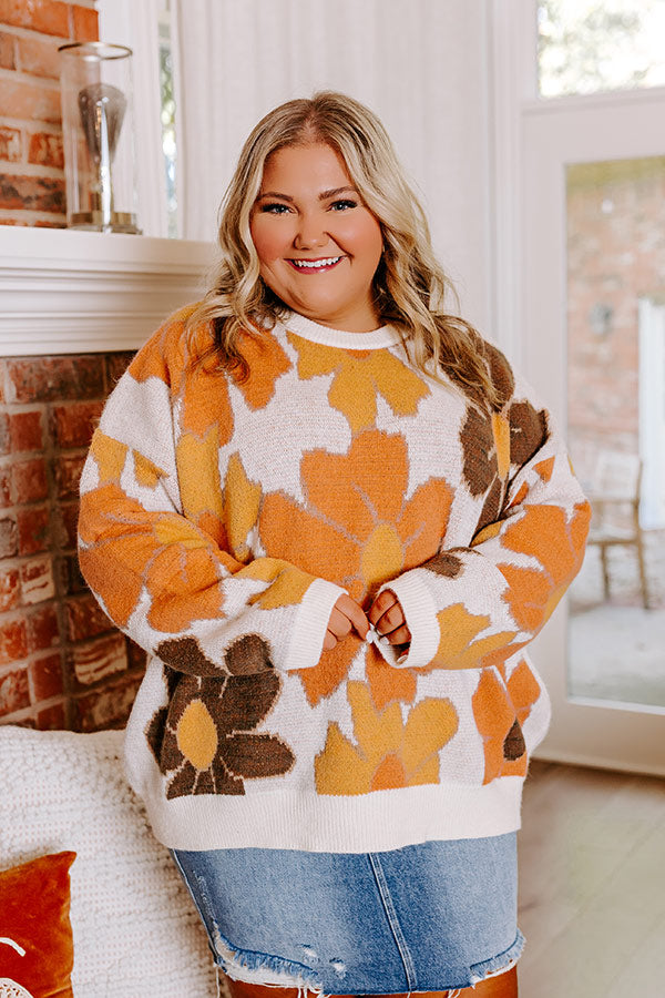 Premium Falling For You Knit Floral Sweater - Ultimate Cozy Style