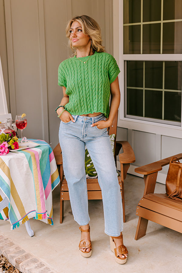 Premium Kelly Green Knit Top - Meet Your Destiny