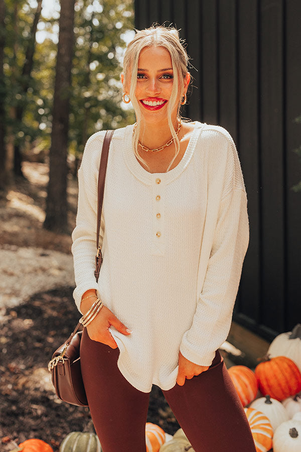 Ultimate Cozy Ribbed Tee - Ivory