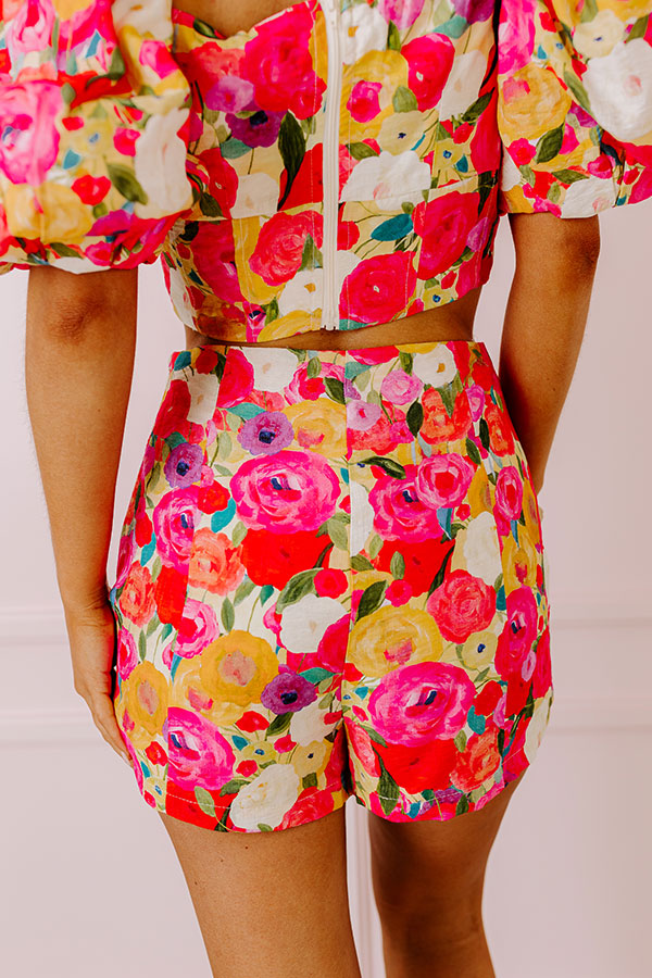 Ultimate Floral High Waist Shorts - Pocket Full Of Roses