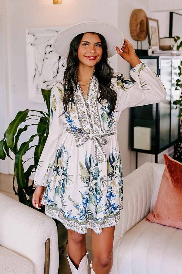 Premium Botanical Bliss Mini Dress