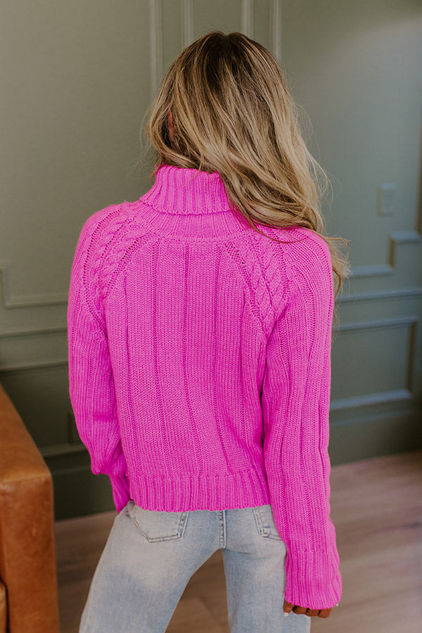 Premium Violet Cable Knit Sweater