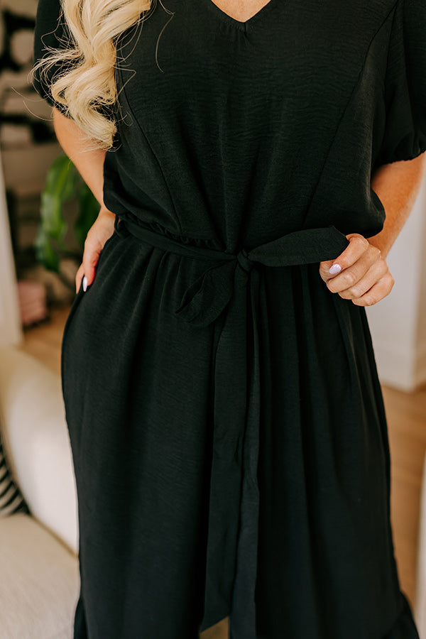 Premium On-The-Go Jumpsuit for Curves - Black