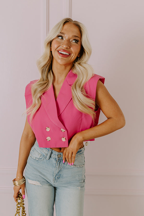 Premium Champagne Cruising Crop Top - Bubblegum Pink