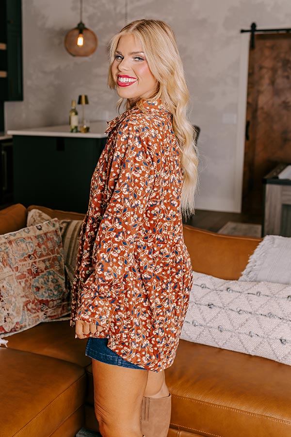 Premium Dare To Dream Floral Button-Up for Curves - Ultimate Autumn Style