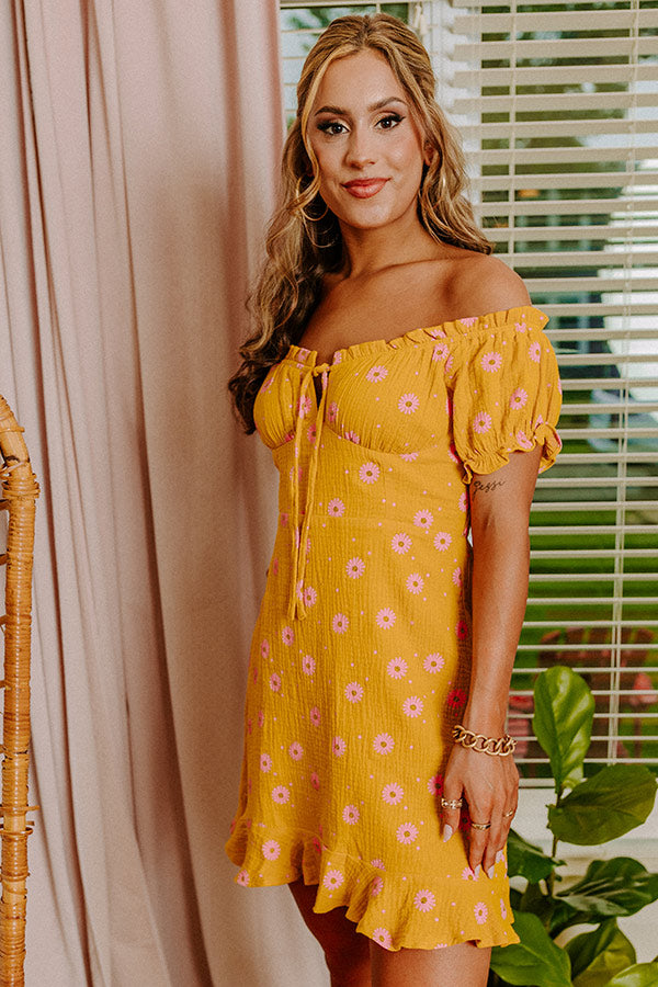 Premium Mustard Floral Thrill Me Dress