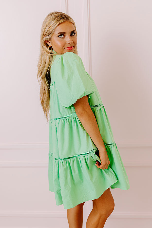 Premium Light Kelly Green Sunday Stroll Mini Dress