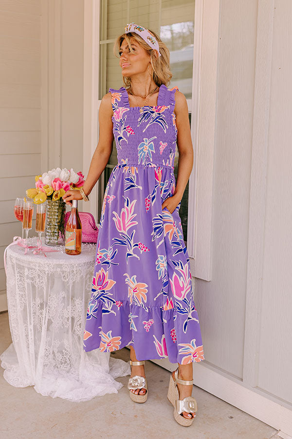 Premium Lavender Smocked Midi Dress - Ultimate Spring Style