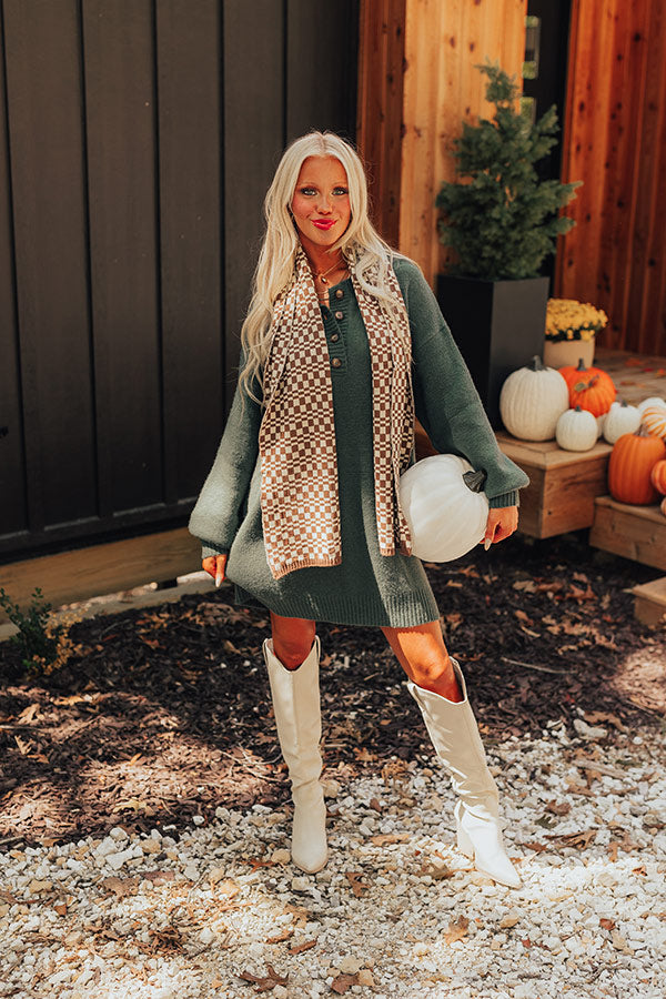 Premium Pumpkin Spice Knit Sweater Dress - Ultimate Cozy Style