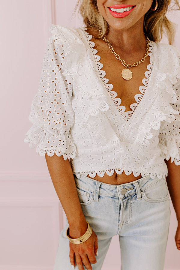 Ultimate Romantic Eyelet Crop Top – Premium Lace-Up Design