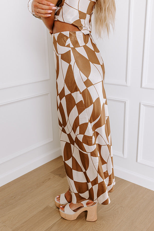 Premium Versailles Vogue High Waist Satin Midi Skirt in Chocolate - Ultimate Style Upgrade