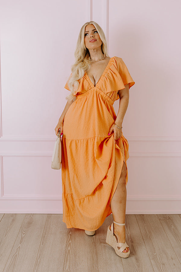 Ultimate Orange Curves Maxi Dress - Premium Elegance