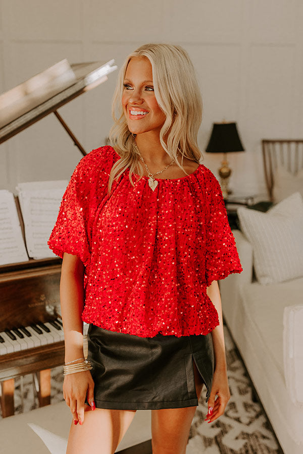 Premium Sequin Velvet Glam Top - Ultimate Holiday Style