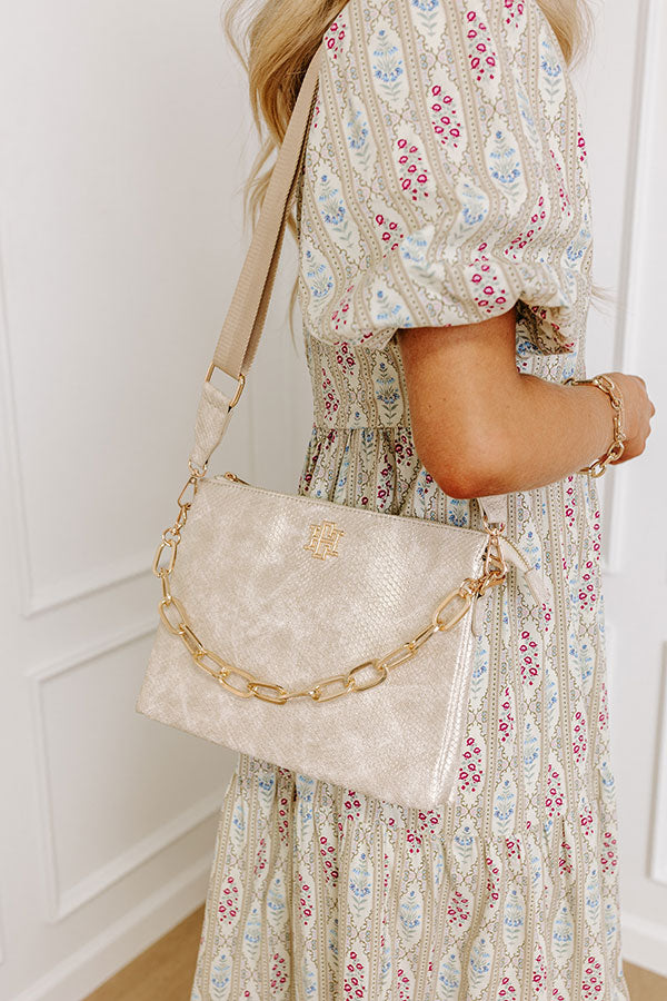 Ultimate Metallic Crossbody Bag - Champagne Elegance