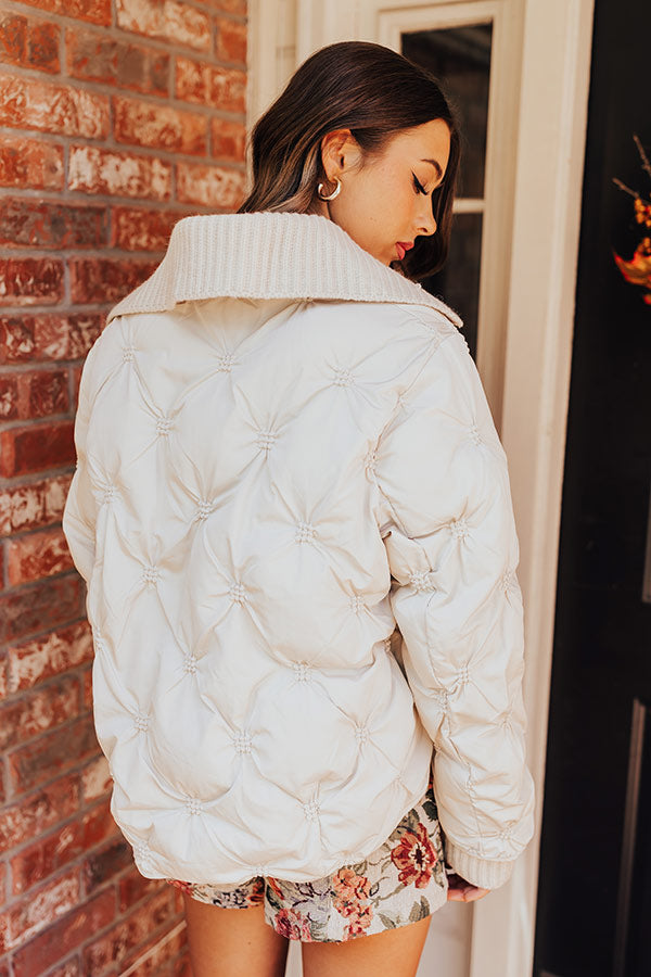 Premium Cream Puffer Jacket – Ultimate Winter Style