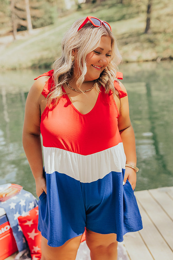 Premium Lakeside Celebration Romper - Red, White & Blue