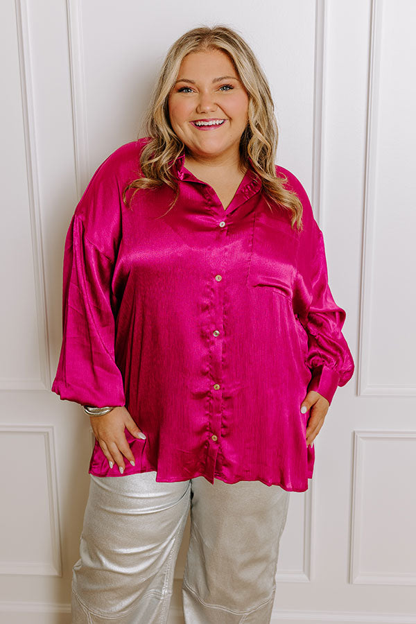 Premium Fuchsia Curves Button-Up Shirt - Ultimate Style & Comfort