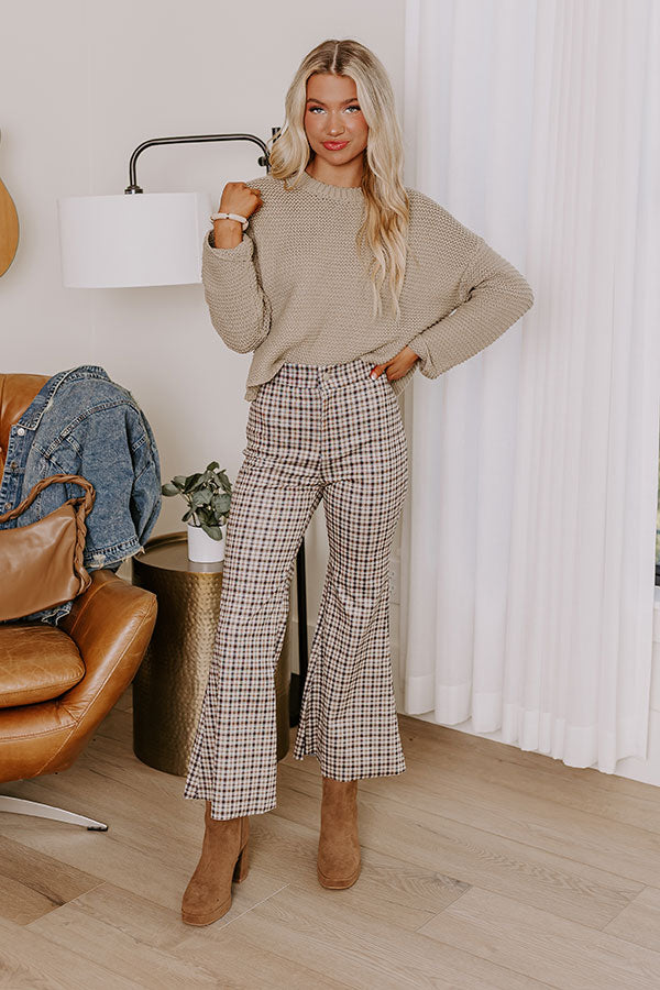 The Vesca Premium High Waist Plaid Flare Pants