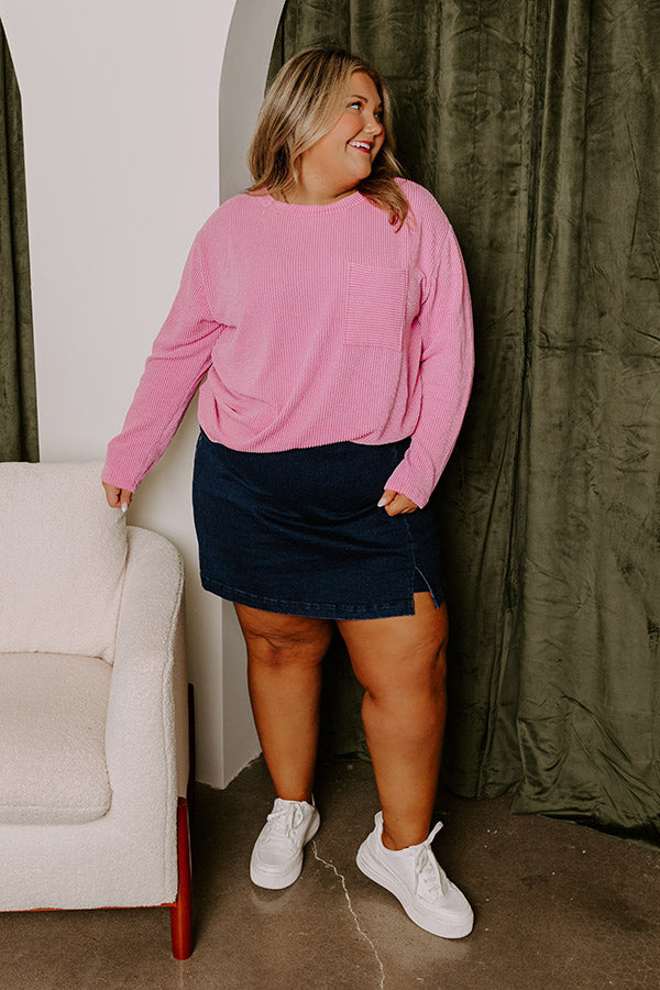 Ultimate Casual Ribbed Top - Pink Curves | Upgrade Your Everyday Style