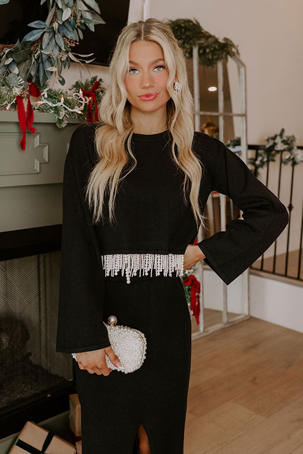 Ultimate Chic Pearl Fringe Sweater Top