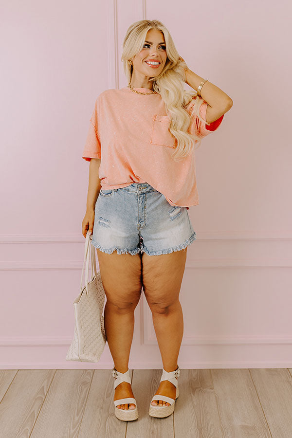 Premium Mineral Wash Tee - Peach Curves | Upgrade Your Casual Style