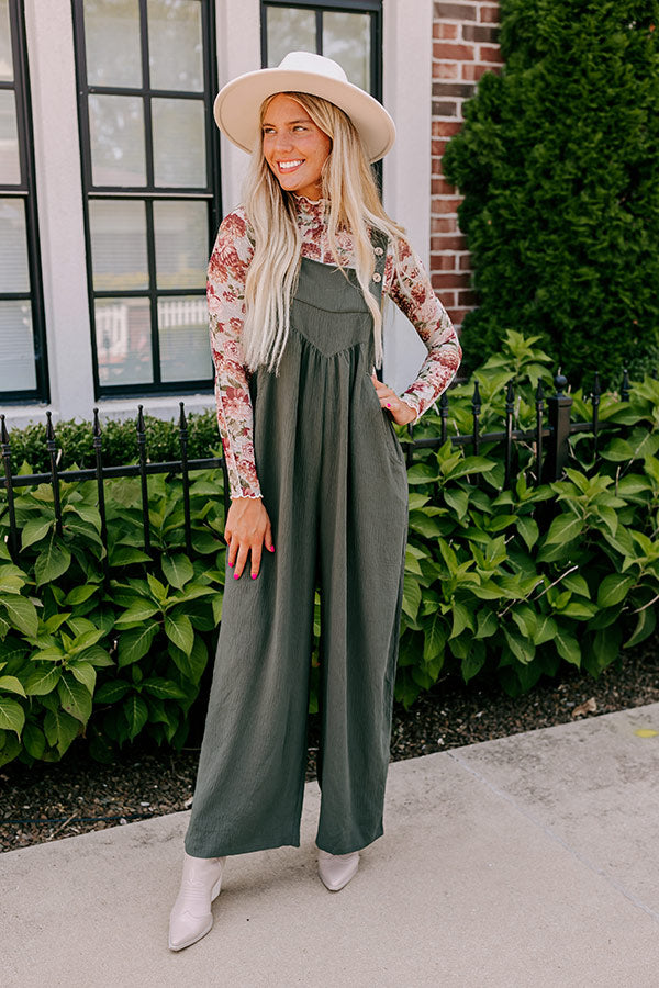 Ultimate Comfort Wide Leg Jumpsuit - Army Green