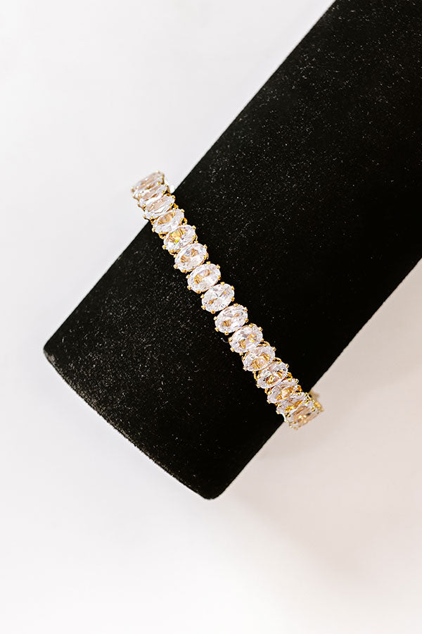 Ultimate Sparkle Gold Cubic Zirconia Cuff Bracelet - Premium Elegance