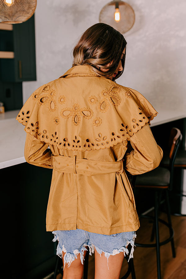 Premium Pumpkin Spice Eyelet Jacket - Ultimate Fall Style