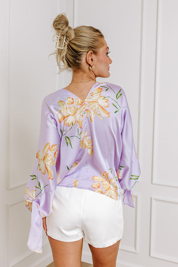 Ultimate Lavender Satin Shift Top - Botanical Bliss