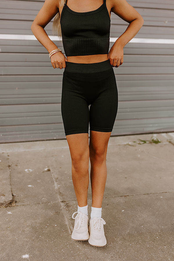 Ultimate High Waist Ribbed Biker Shorts - Always On The Move