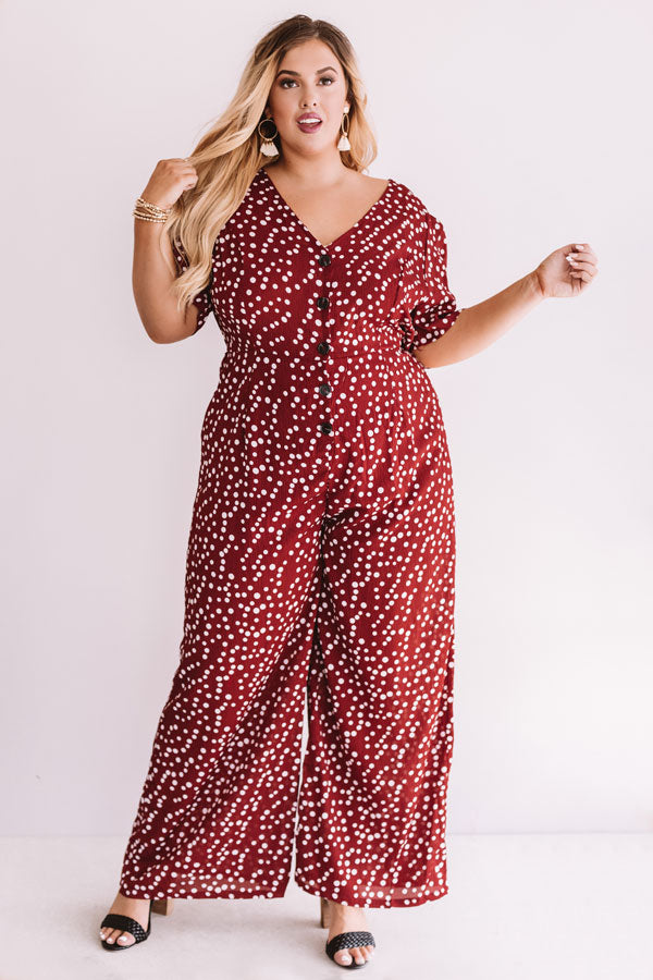 Premium Polka Dot Chic Jumpsuit for Curves - Plus Size