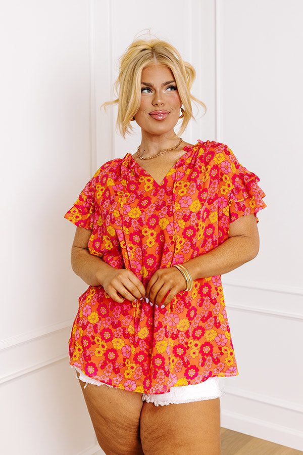 Ultimate Peony Path Shift Top - Floral Elegance