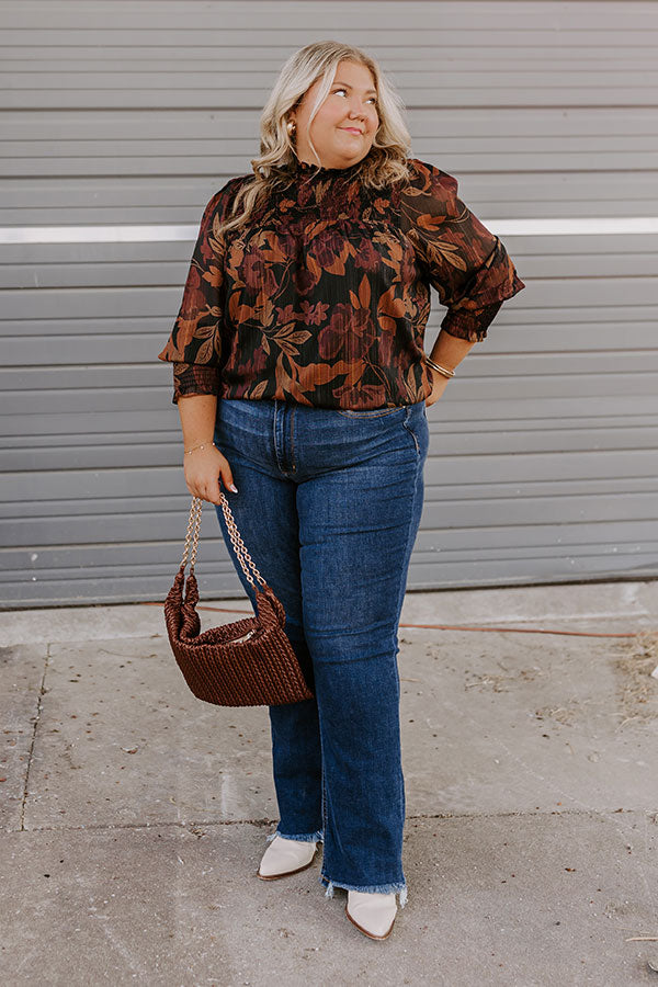 Premium Autumn Encounters Floral Elegance Top