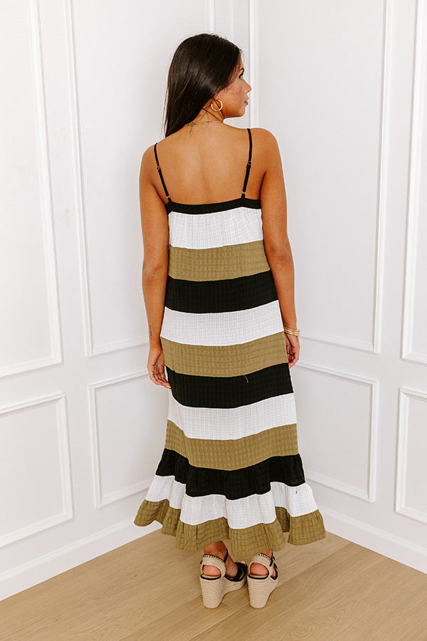 Ultimate Soho Stripe Midi Dress - Premium Flowy Style