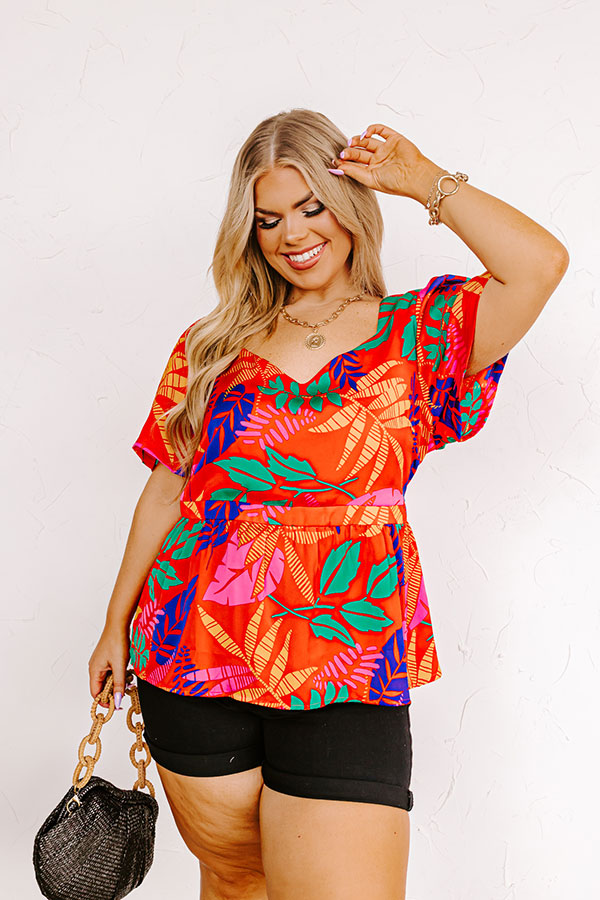 Premium Tropical Tango Top for Curves