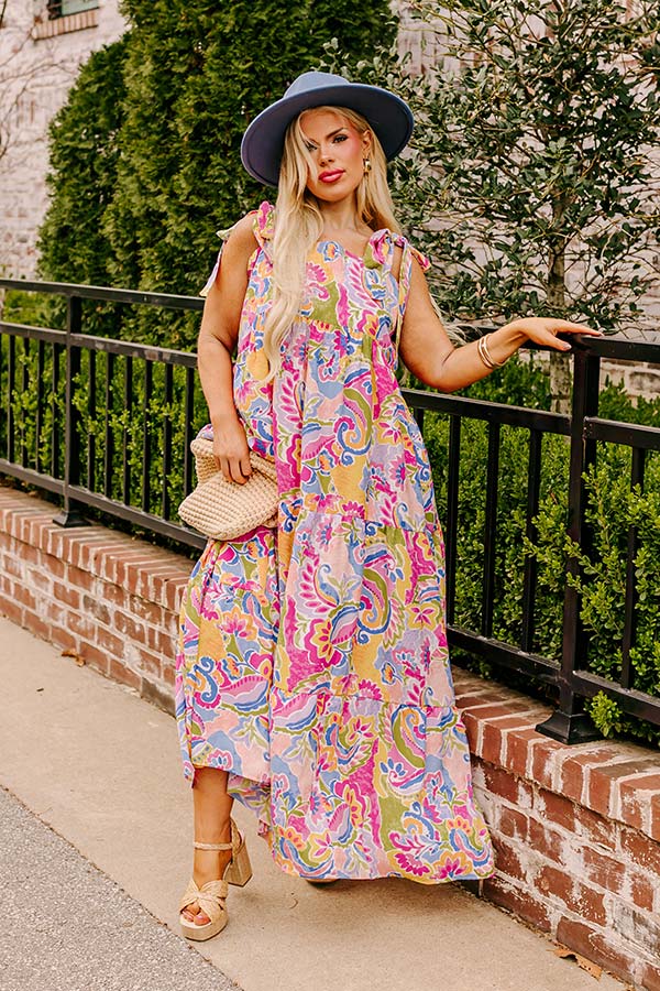 Premium Resort Radiance Paisley Maxi Dress for Curves