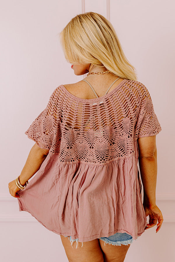 Premium Crochet Shift Top - Dusty Purple | Ultimate Summer Style