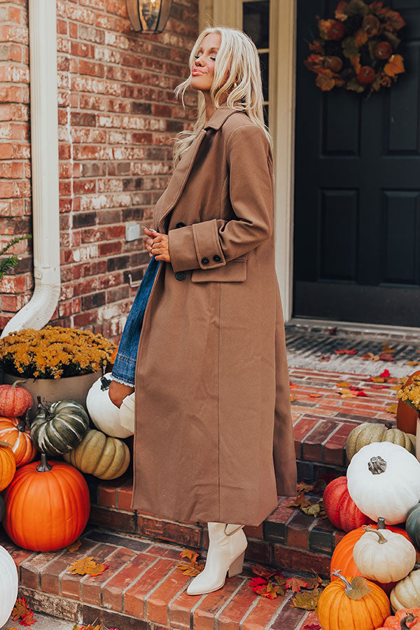 Premium City Nights Coat in Mocha - Ultimate Evening Wear