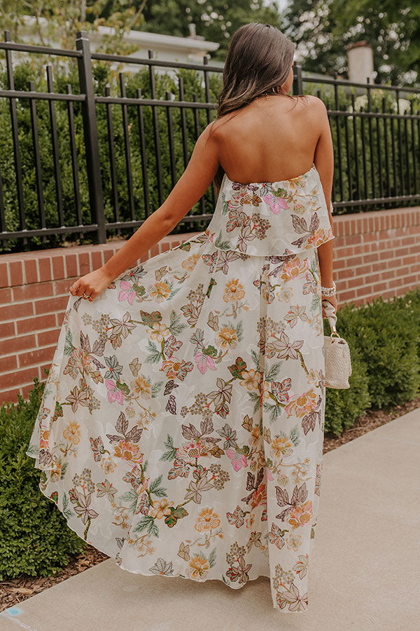 Premium Seashells In Seychelles Floral Maxi Dress