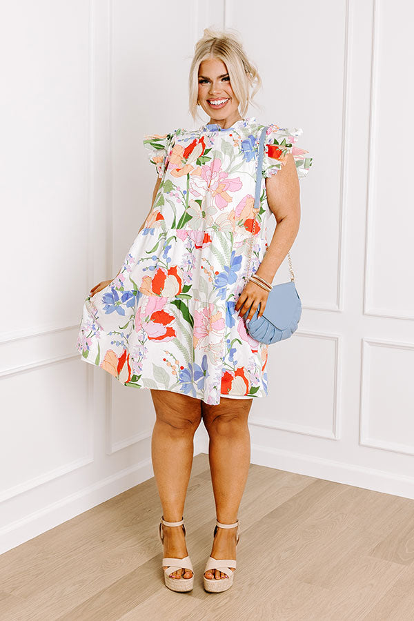 Premium Serene Seasons Floral Mini Dress – Ultimate Curves Collection