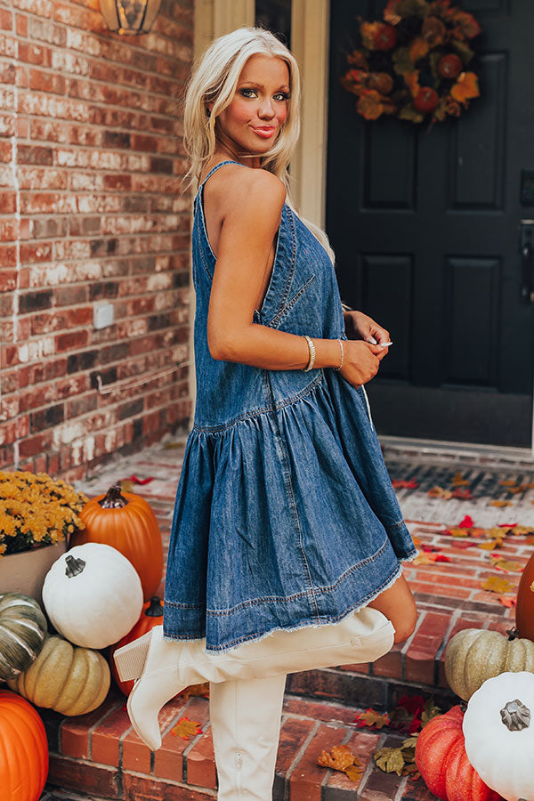 Ultimate Style Denim Mini Dress - Frayed & Flirty