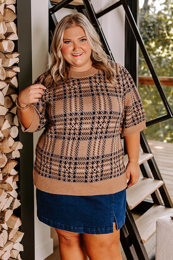 Premium So Charmed Plaid Knit Top - Ultimate Comfort & Style