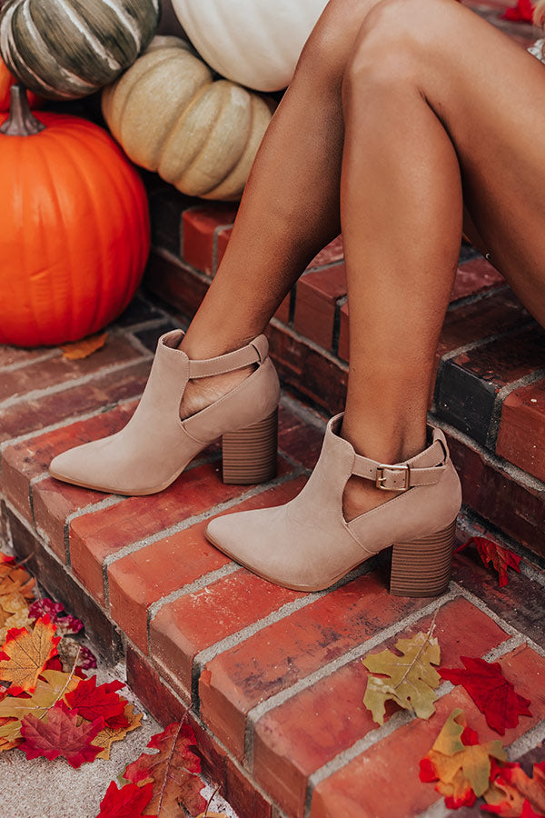 Premium Madelyn Faux Nubuck Bootie in Warm Taupe – Ultimate Style Upgrade