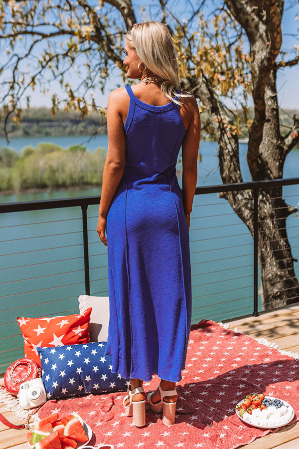 Premium Royal Blue Maxi Dress - Malibu Pier Collection