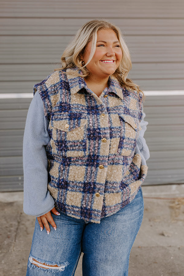 Premium Blue Curves Plaid Jacket – Ultimate Fall Style