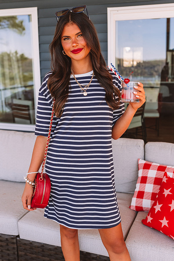 Premium Navy Stripe Lakeside Dress