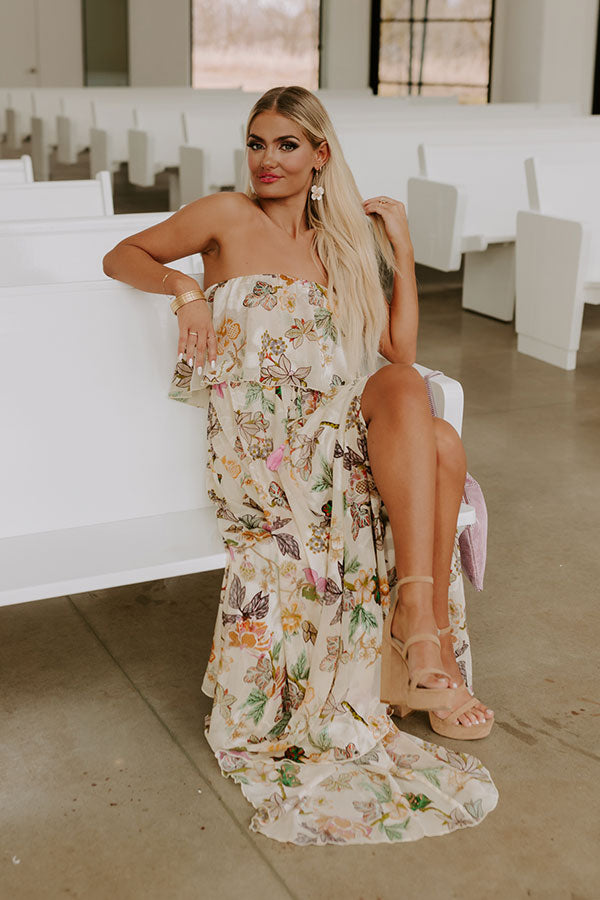 Premium Seashells In Seychelles Floral Maxi Dress