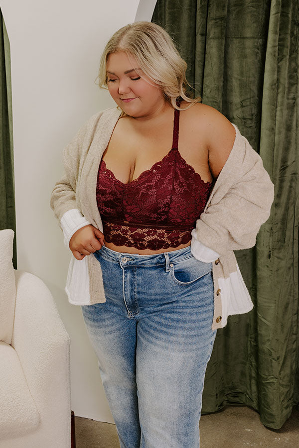 Ultimate Juliette Racerback Lace Bralette - Wine Curves Edition