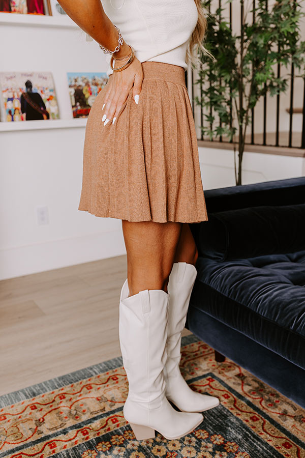 Ultimate Valeria High Waist Knit Skirt - Premium Camel